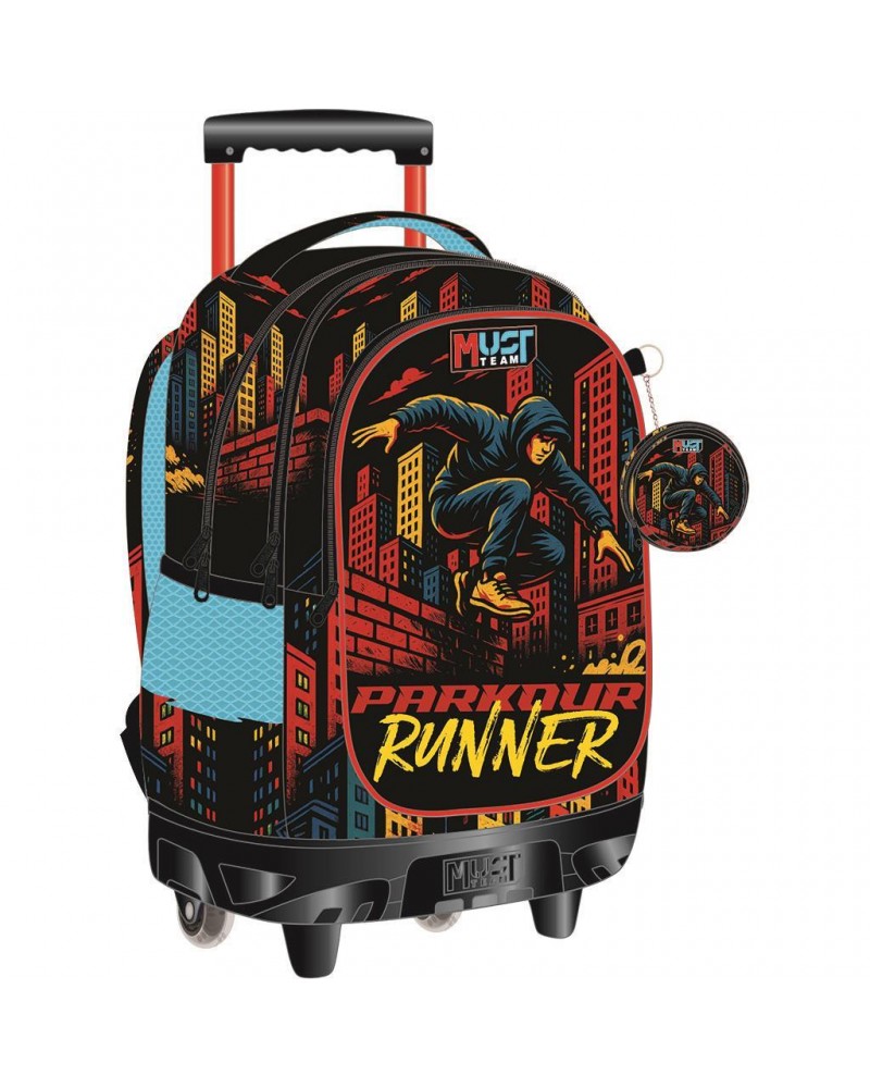 MUST TEAM TROLLEY ΣΧΟΛΙΚΟ 34Χ20Χ44ΕΚ 3ΘΗΚΕΣ PARKOUR (587235)