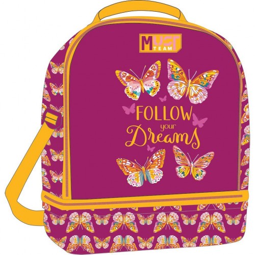 MUST TEAM ΤΣΑΝΤΑΚΙ ΦΑΓΗΤΟΥ 22Χ16Χ28ΕΚ ΙΣΟΘΕΡΜΙΚΟ BUTTERFLY FOLLOW YOUR DREAMS (587281)