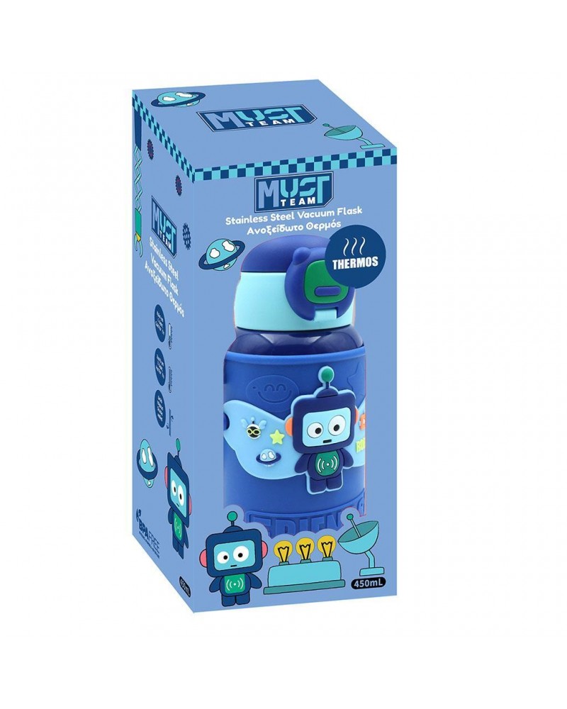 MUST TEAM ΠΑΓΟΥΡΙ ΑΝΟΞΕΙΔΩΤΟ ΘΕΡΜΟΣ 500ML ΜΕ ΘΗΚΗ & ΚΑΛΑΜΑΚΙ 21,5Χ8,5ΕΚ ΡΟΜΠΟΤ (587461) 