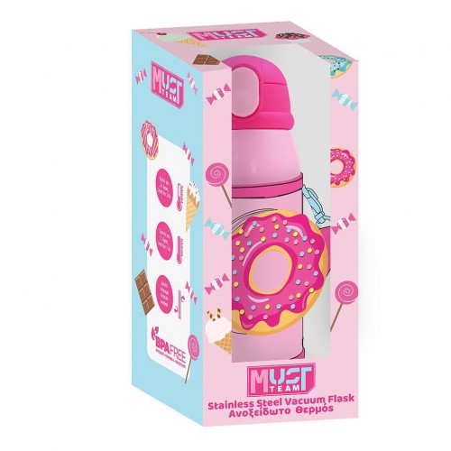 MUST TEAM CUPCAKE ΠΑΓΟΥΡΙ ΑΝΟΞΕΙΔΩΤΟ ΘΕΡΜΟΣ 500ML ΜΕ ΘΗΚΗ & ΚΑΛΑΜΑΚΙ 21,5Χ8,5ΕΚ (587492)