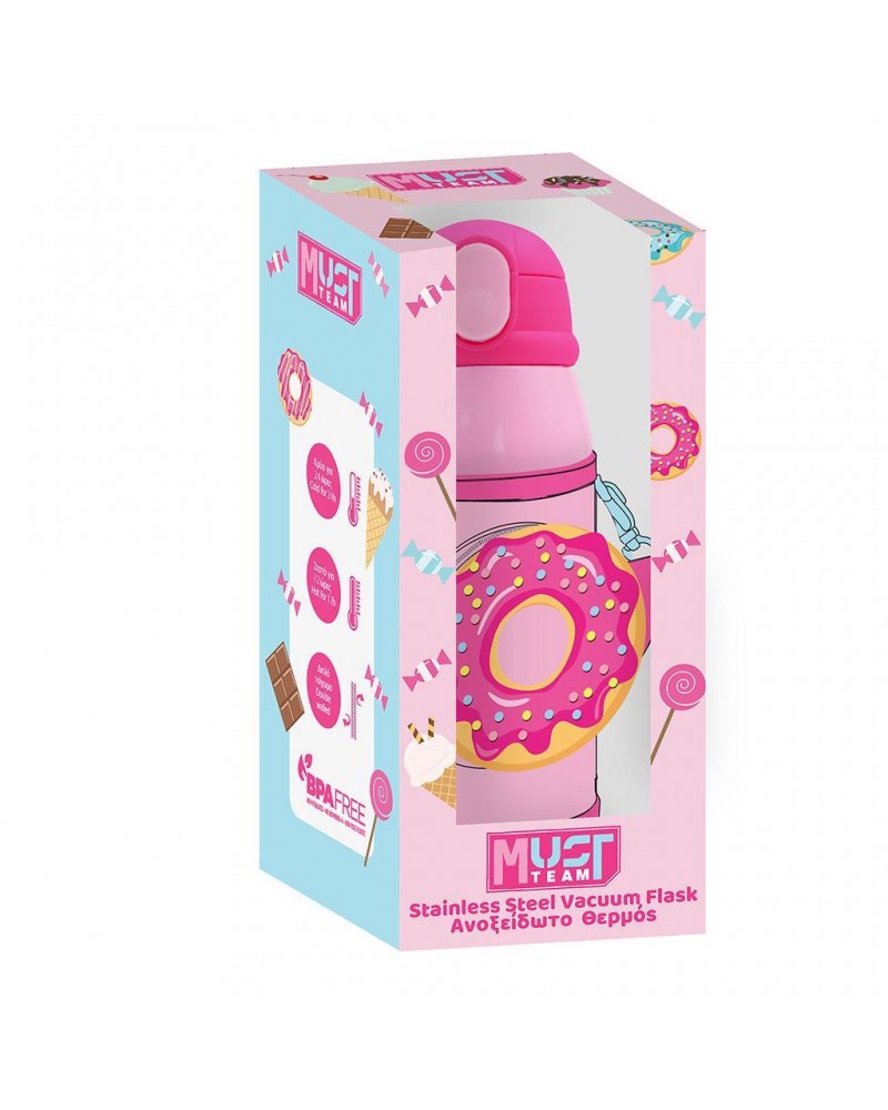 MUST TEAM CUPCAKE ΠΑΓΟΥΡΙ ΑΝΟΞΕΙΔΩΤΟ ΘΕΡΜΟΣ 500ML ΜΕ ΘΗΚΗ & ΚΑΛΑΜΑΚΙ 21,5Χ8,5ΕΚ (587492)