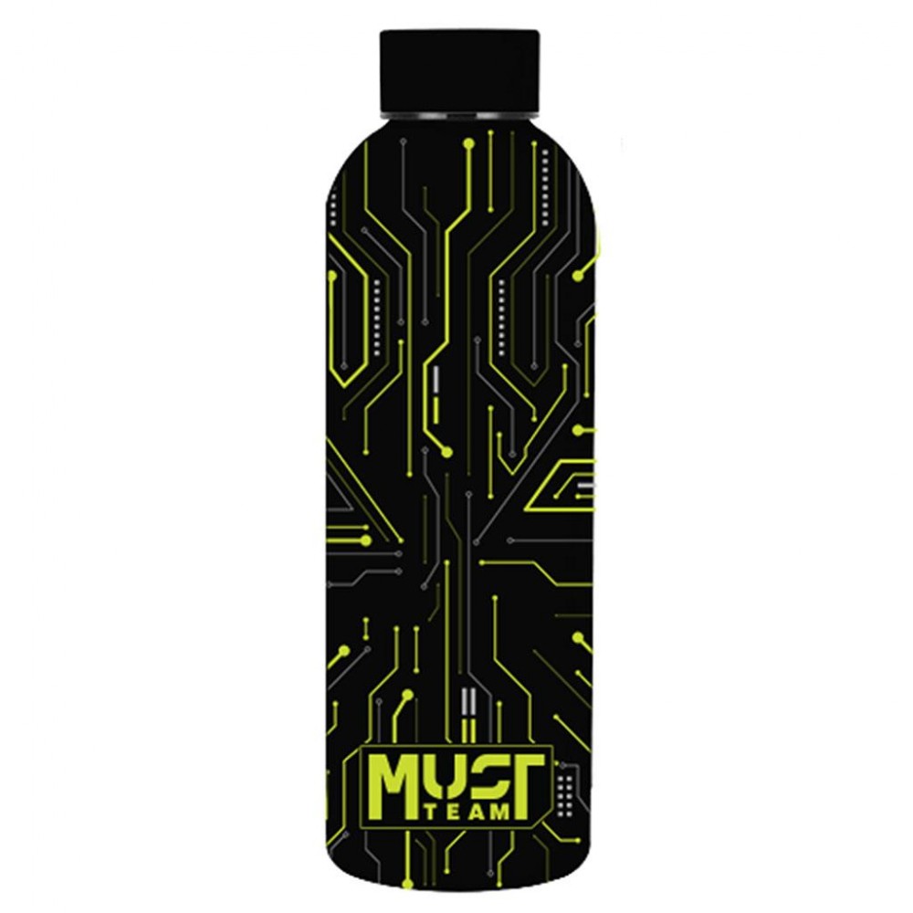 MUST TEAM ΠΑΓΟΥΡΙ ΘΕΡΜΟΣ 500ML ΑΝΟΞΕΙΔΩΤΟ 7,4Χ22,2CM ΜΑΥΡΟ TECH ΠΡΑΣΙΝΟ (587502)