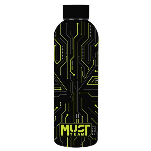 MUST TEAM ΠΑΓΟΥΡΙ ΘΕΡΜΟΣ 500ML ΑΝΟΞΕΙΔΩΤΟ 7,4Χ22,2CM ΜΑΥΡΟ TECH ΠΡΑΣΙΝΟ (587502)