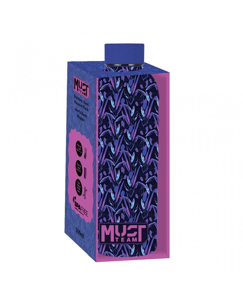 MUST TEAM ΠΑΓΟΥΡΙ ΘΕΡΜΟΣ 500ML ΑΝΟΞΕΙΔΩΤΟ 7,4Χ22,2CM PURPLE DESIGN (587505)