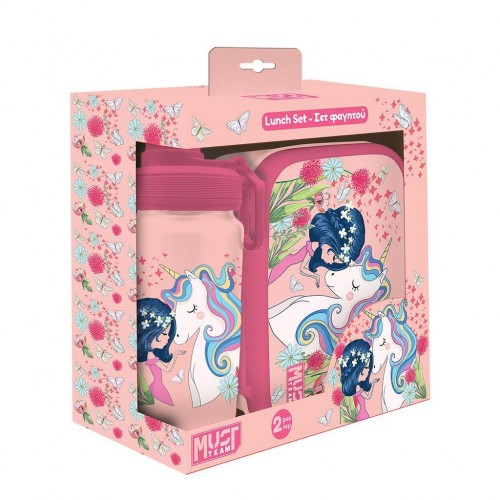MUST TEAM UNICORN GIRL ΣΕΤ ΦΑΓΗΤΟΔΟΧΕΙΟ PP 800ML & ΠΑΓΟΥΡΙ ΑΛΟΥΜΙΝΙΟΥ 500ML (587512)