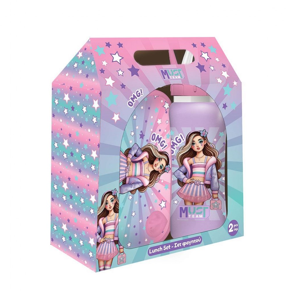 MUST TEAM ΣΕΤ ΦΑΓΗΤΟΥ FASHION GIRL ΦΑΓΗΤΟΔΟΧΕΊΟ PP 800ML & ΠΑΓΟΎΡΙ ΑΝΟΞΕΊΔΩΤΟ 500ML (587515)
