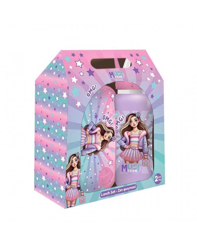 MUST TEAM ΣΕΤ ΦΑΓΗΤΟΥ FASHION GIRL ΦΑΓΗΤΟΔΟΧΕΊΟ PP 800ML & ΠΑΓΟΎΡΙ ΑΝΟΞΕΊΔΩΤΟ 500ML (587515)