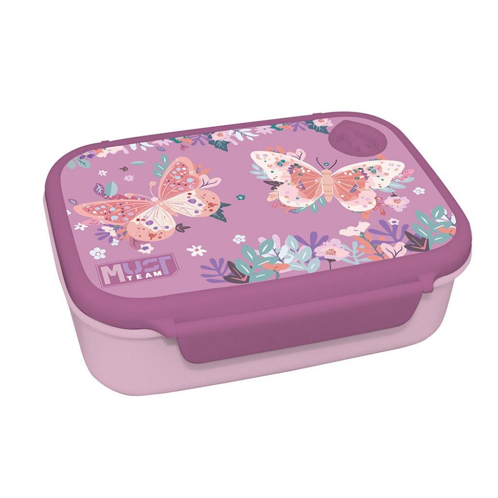 MUST TEAM ΦΑΓΗΤΟΔΟΧΕΙΟ PP 800ML 18Χ13X6ΕΚ BUTTERFLIES LILAC (587525)
