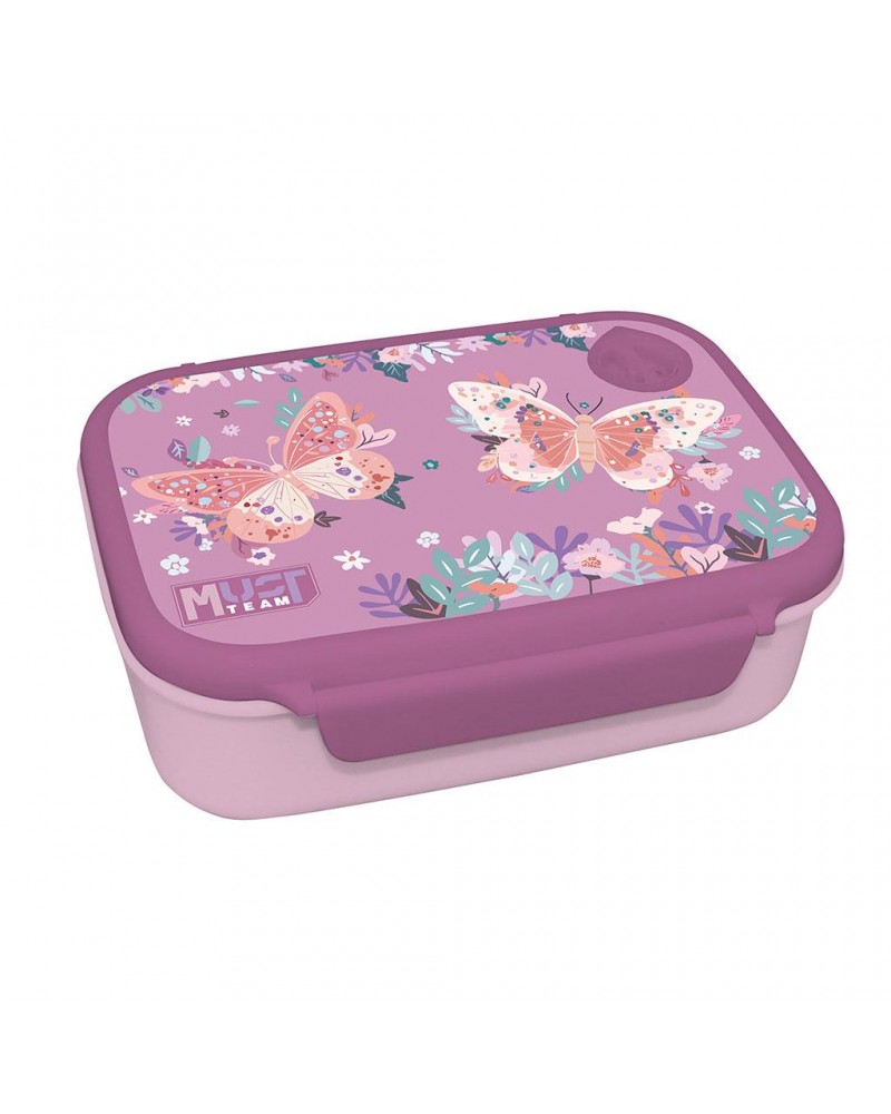 MUST TEAM ΦΑΓΗΤΟΔΟΧΕΙΟ PP 800ML 18Χ13X6ΕΚ BUTTERFLIES LILAC (587525)