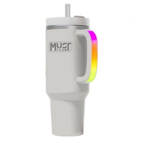 MUST TEAM ΓΚΡΙ ΠΟΤΗΡΙ ΑΝΟΞΕΙΔΩΤΟ ΘΕΡΜΟΣ 900ML ΜΕ ΚΑΛΑΜΑΚΙ & RGB ΦΩΣ 22.5Χ13Χ7ΕΚ (587608)