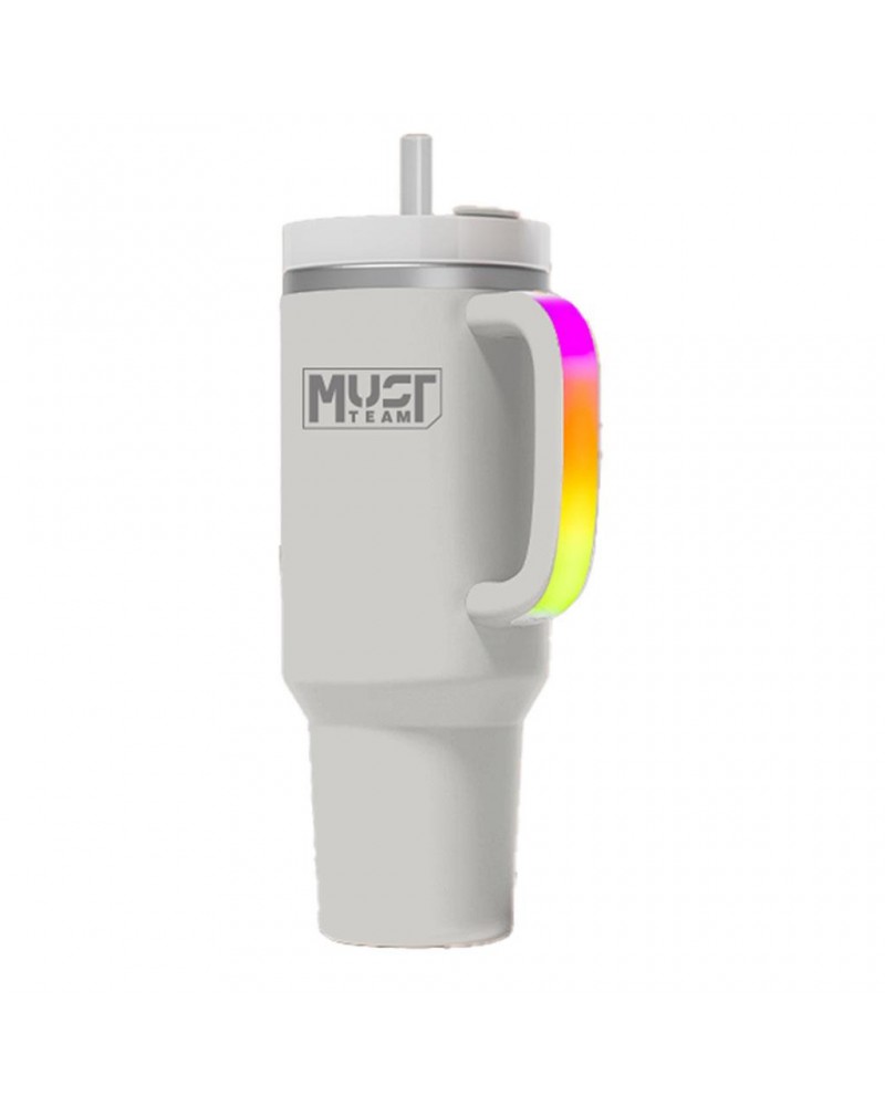 MUST TEAM ΓΚΡΙ ΠΟΤΗΡΙ ΑΝΟΞΕΙΔΩΤΟ ΘΕΡΜΟΣ 900ML ΜΕ ΚΑΛΑΜΑΚΙ & RGB ΦΩΣ 22.5Χ13Χ7ΕΚ (587608)
