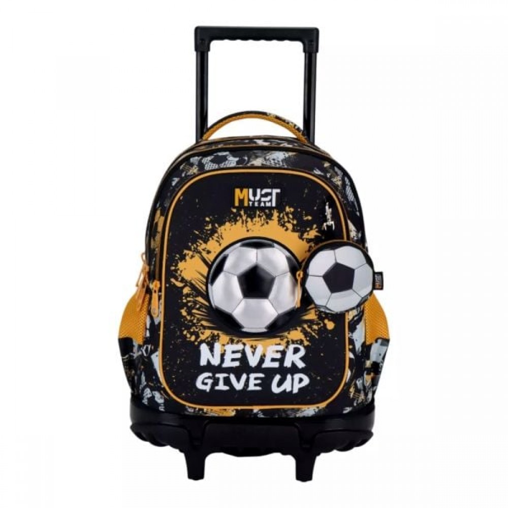 MUST TEAM TROLLEY ΣΧΟΛΙΚΟ 34Χ20Χ44ΕΚ 3ΘΗΚΕΣ NEVER GIVE UP (587671)