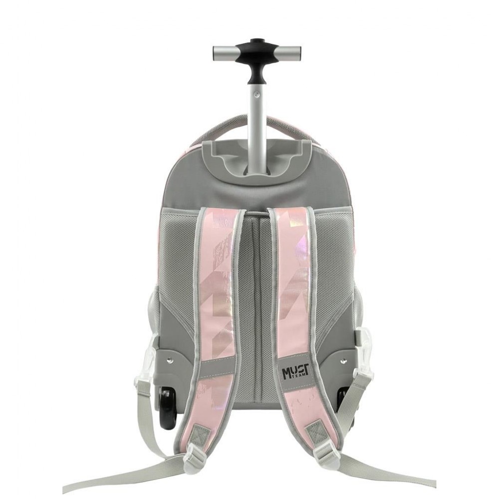 MUST TEAM TROLLEY ΣΧΟΛΙΚΟ 31Χ22Χ45ΕΚ 3ΘΗΚΕΣ HOLOGRAM ΡΟΖ (587713)