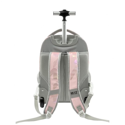 MUST TEAM TROLLEY ΣΧΟΛΙΚΟ 31Χ22Χ45ΕΚ 3ΘΗΚΕΣ HOLOGRAM ΡΟΖ (587713)