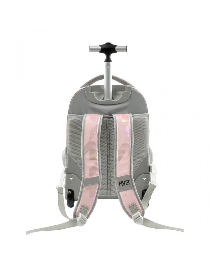 MUST TEAM TROLLEY ΣΧΟΛΙΚΟ 31Χ22Χ45ΕΚ 3ΘΗΚΕΣ HOLOGRAM ΡΟΖ (587713)