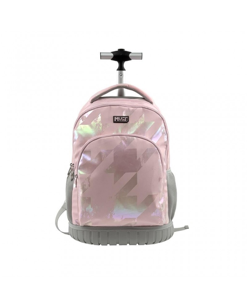 MUST TEAM TROLLEY ΣΧΟΛΙΚΟ 31Χ22Χ45ΕΚ 3ΘΗΚΕΣ HOLOGRAM ΡΟΖ (587713)