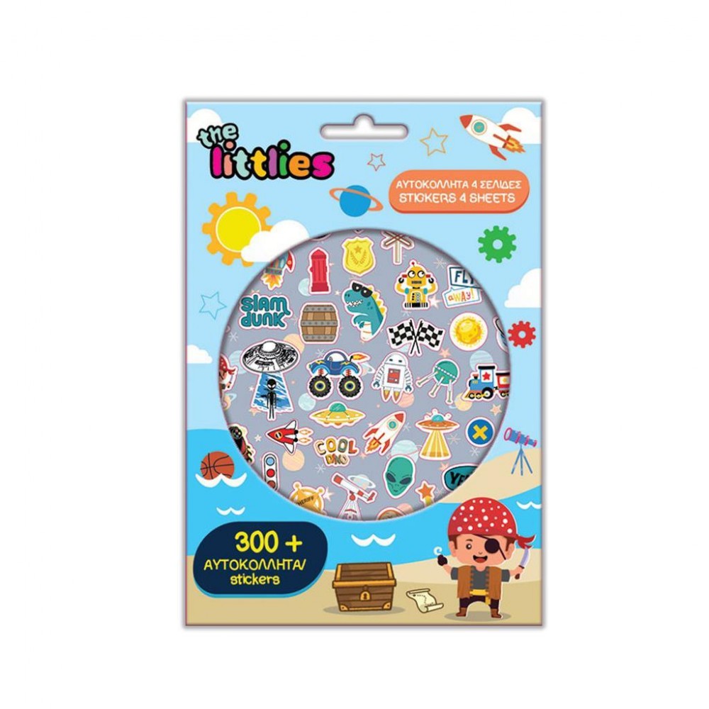 THE LITTLES  ΑΥΤΟΚΟΛΛΗΤΑ 300ΤΕΜ ΜΠΛΟΚ 14,5Χ21,5ΕΚ  BOY (646872)